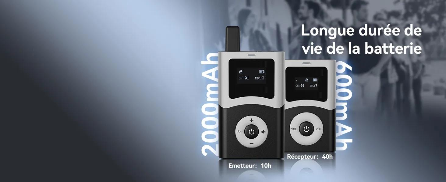 Audioguide tour guide audiophone longue durée batterie visite guidée