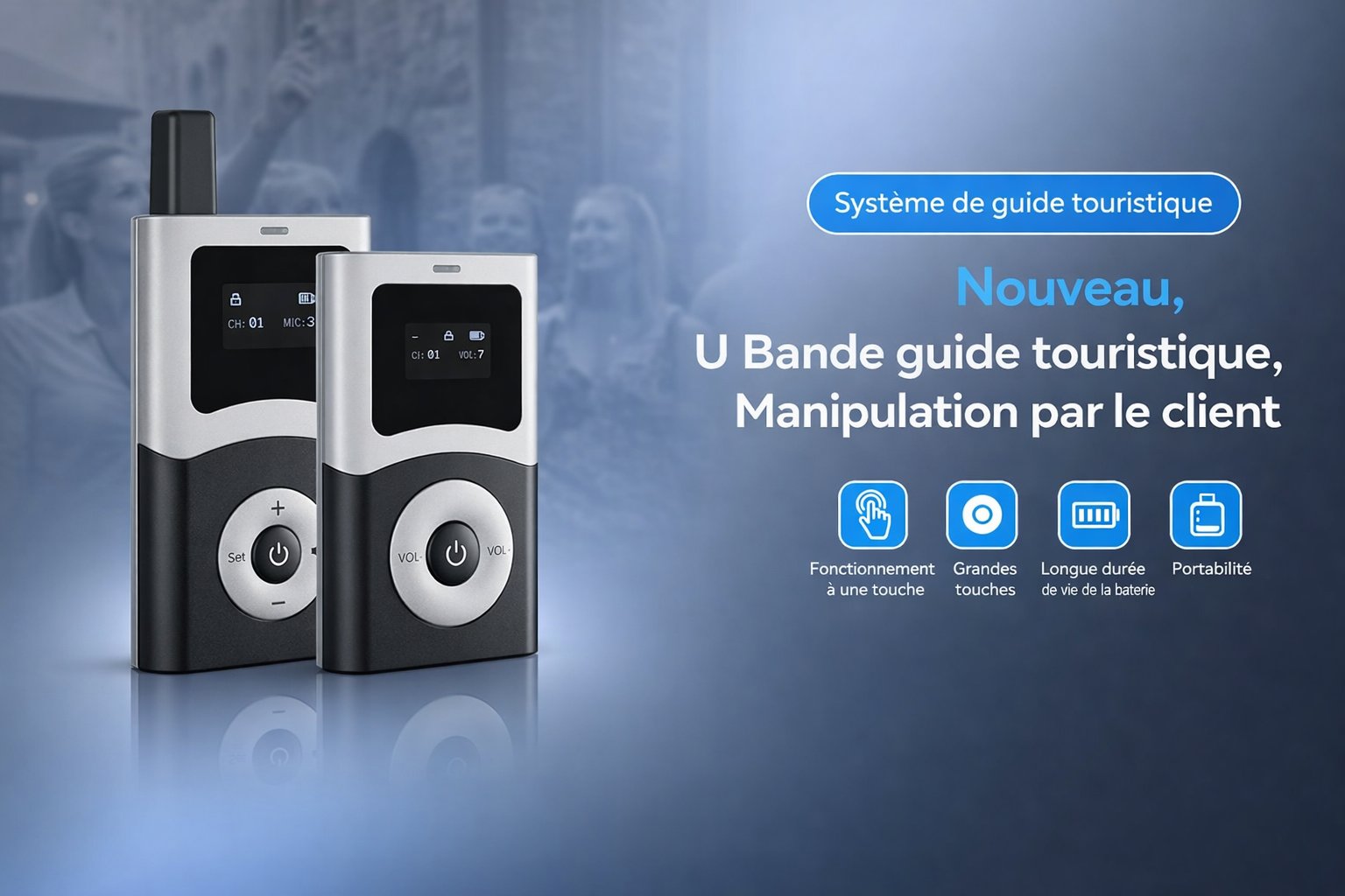 Système audioguide tour guide audiophone visite guidée conférence